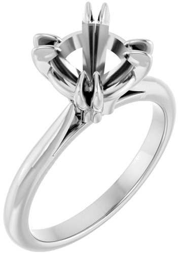 Sužadėtuvių Žiedas „Double Claw-Prong Solitaire“ 14k white gold Round 8.2mm (1)