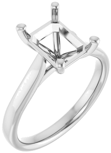 14K White 9x7 mm Emerald Engagement Ring Mounting (1)