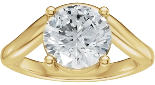 Sužadėtuvių Žiedas „Solitaire Asymmetric“ 14k yellow gold Round 8mm (3)