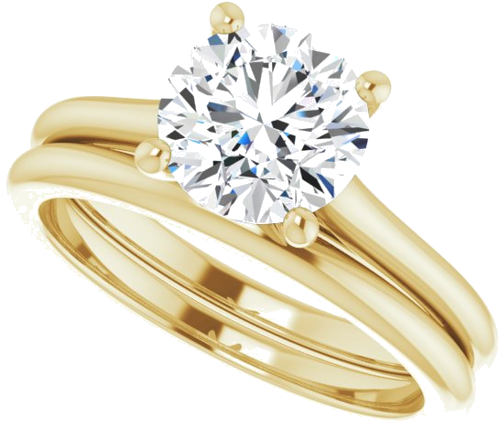 14K Yellow 7.4 mm Round Solitaire Engagement Ring Mounting (10)