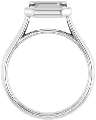 Sužadėtuvių Žiedas „Bezel-Set Solitaire“ 585 Baltojo Aukso Emerald 10mm x 8mm (2)