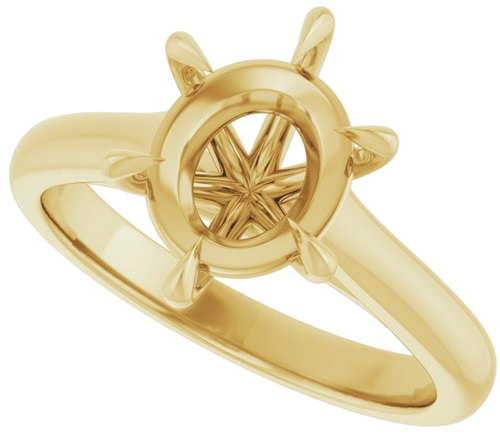 Sužadėtuvių Žiedas „Claw-Prong“ 14k yellow gold Oval 10mm x 8mm (5)