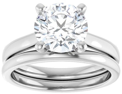 14K White 8.2 mm Round Engagement Ring Mounting (8)