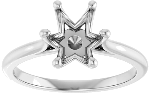 Sužadėtuvių Žiedas „Solitaire“ 14k white gold Oval 9mm x 7mm (3)