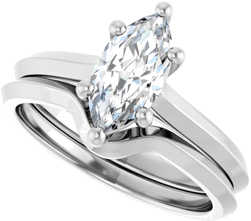 Sužadėtuvių Žiedas „Solitaire“ 417 Baltojo Aukso Marquise 10mm x 5mm (10)