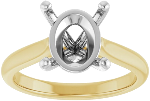 Sužadėtuvių Žiedas 14k yellow/white gold Oval 11mm x 9mm (3)