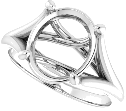 Platinum 11x9 mm Oval Solitaire Engagement Ring Mounting (5)