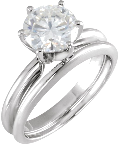 Sužadėtuvių Žiedas „Pre-Notched Lightweight Solitaire“ 10k white gold Round 6mm x 6.6mm (4)