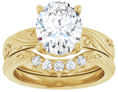 Sužadėtuvių Žiedas „Solitaire Sculptural“ 14k yellow gold Oval 10mm x 8mm (8)