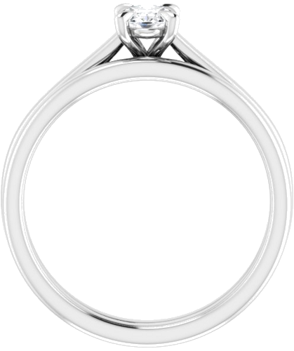 14K White  6x4 mm Oval Solitaire Engagement Ring Mounting (7)