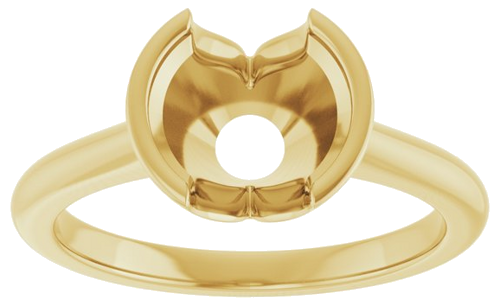 14K Yellow 8 mm Round Solitaire Engagement Ring Mounting (3)
