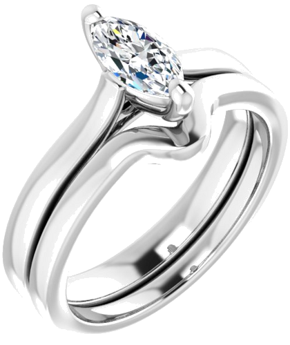 Sužadėtuvių Žiedas 14k white gold Marquise 8mm x 4mm (6)