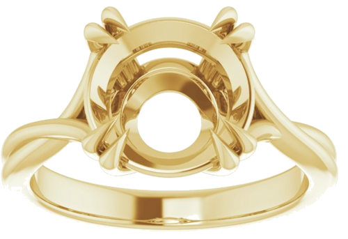 Sužadėtuvių Žiedas „Double Claw-Prong Solitaire Criss-Cross“ 14k yellow gold Round 10mm (3)