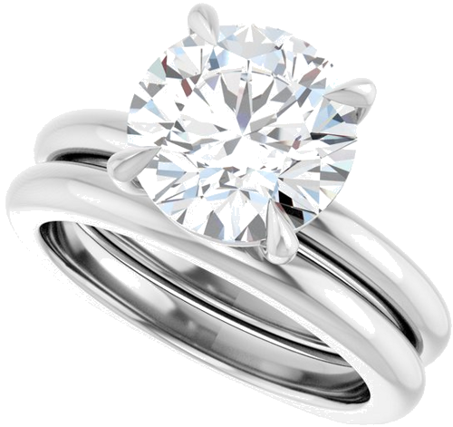 Sužadėtuvių Žiedas „Claw-Prong Euro Shank“ 14k white gold Round 9.4mm (10)