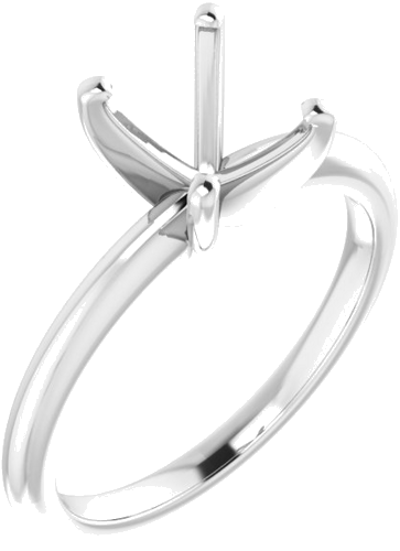 Platinum  9x7 mm Oval Solitaire Engagement Ring Mounting (1)