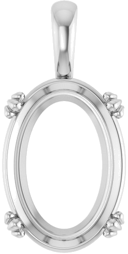 Pakabukas „Decorative Prong Solitaire“ 925 Sidabro Oval 18mm x 13mm (1)