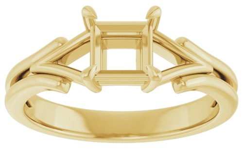 Sužadėtuvių Žiedas „Claw-Prong Solitaire“ 14k yellow gold Square 5mm (3)