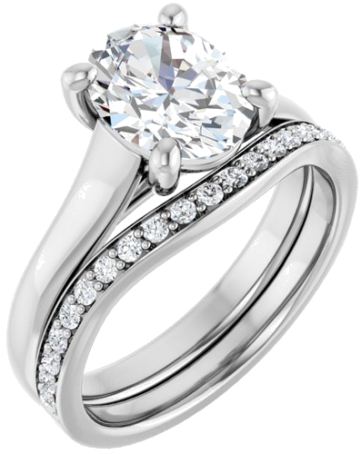 Sužadėtuvių Žiedas „Solitaire“ 950 Platinos Oval 9mm x 7mm (6)