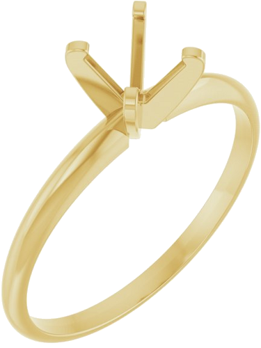 14K Yellow 5.5 mm Round Ultra-Lightweight Solitaire Engagement Ring Mounting (1)