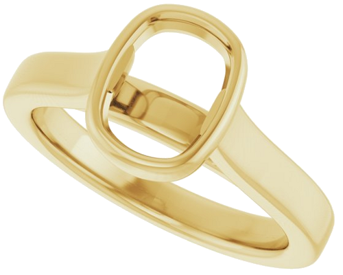 Sužadėtuvių Žiedas „Bezel-Set Solitaire“ 14k yellow gold Elongated Cushion 8mm x 6mm (5)