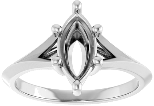 Sužadėtuvių Žiedas „Solitaire Split Shank“ 14k white gold Marquise 10mm x 5mm (3)