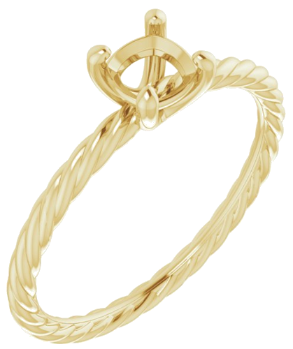 Sužadėtuvių Žiedas „Solitaire Rope“ 10k yellow gold Cushion 5mm (1)