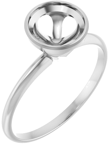 Sužadėtuvių Žiedas „Solitaire“ 585 Baltojo Aukso Round 7mm (1)