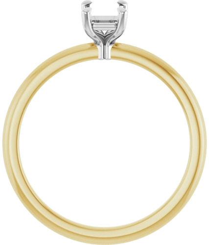 Sužadėtuvių Žiedas 585 Baltojo Ir Geltonojo Aukso Emerald 6mm x 4mm (2)