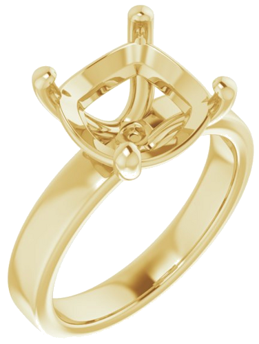 Sužadėtuvių Žiedas „Solitaire“ 14k yellow gold Cushion 10mm (1)