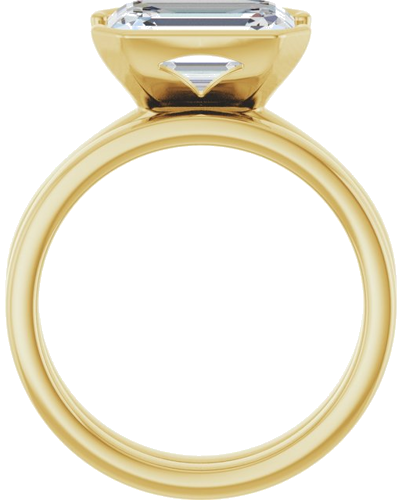 Sužadėtuvių Žiedas „Half-Bezel Solitaire“ 14k yellow gold Emerald 10mm x 8mm (7)