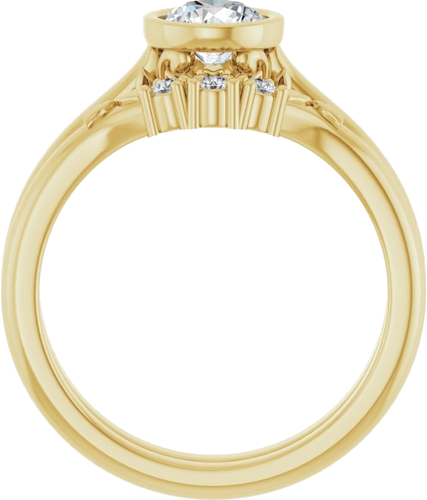 Sužadėtuvių Žiedas „Bezel-Set“ 585 Geltonojo Aukso Round 5.5mm (7)