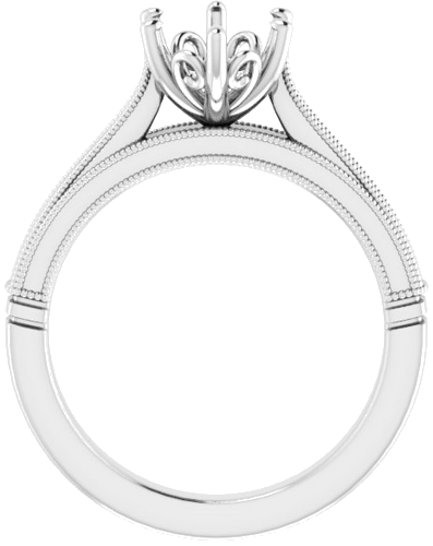 14K White  9x7 mm Oval Solitaire Engagement Ring Mounting (2)