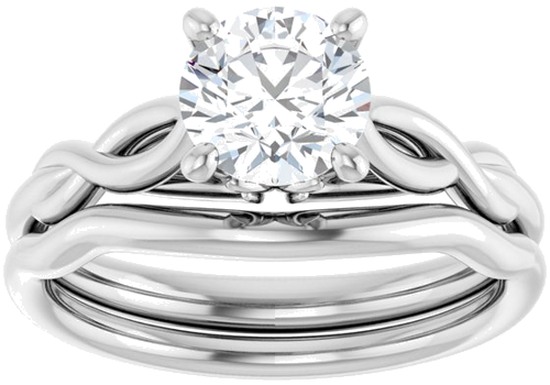 14K White  6.5 mm Round Solitaire Engagement Ring Mounting (8)