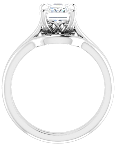 Sužadėtuvių Žiedas „Solitaire“ 950 Platinos Emerald 8mm x 6mm (7)