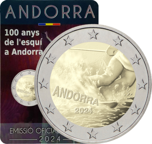 2024 Andora Kalnų slidinėjimas 2 eurų BU moneta (1)