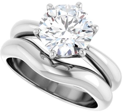 Sužadėtuvių Žiedas „Solitaire Crown-Inspired“ 14k white gold Round 8.2mm (10)