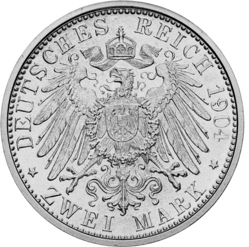 2 markės Otto (1891-1913) Vokietijos imperija sidabrinė moneta (2)