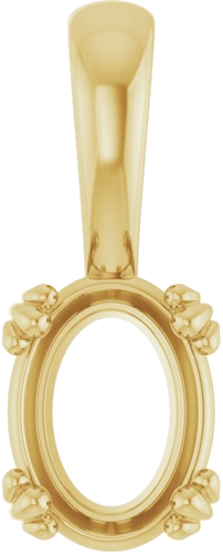 Pakabukas „Decorative Prong Solitaire“ 14k yellow gold Oval 8mm x 6mm (1)