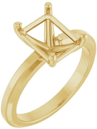Sužadėtuvių Žiedas „Solitaire“ 14k yellow gold Emerald 9mm x 7mm (1)