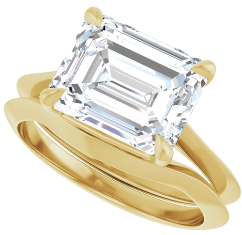 Sužadėtuvių Žiedas „Claw-Prong Solitaire“ 14k yellow gold Emerald 10mm x 8mm (10)