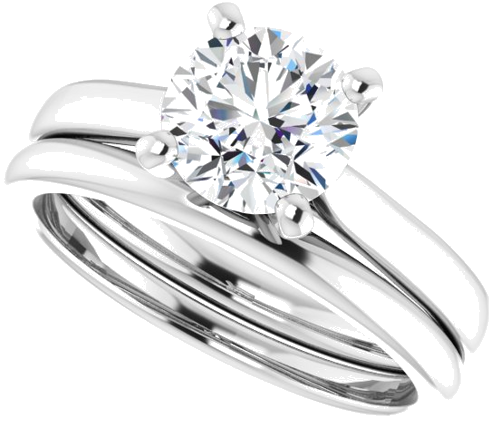 Platinum 7 mm Round Engagement Ring Mounting (10)