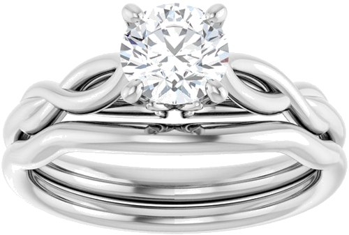 14K White  5.8 mm Round Solitaire Engagement Ring Mounting (8)
