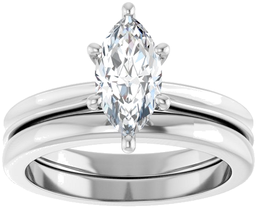 Sužadėtuvių Žiedas 14k white gold Marquise 10mm x 5mm (8)