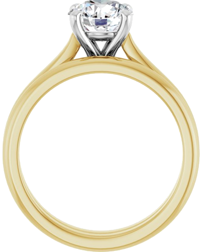 Sužadėtuvių Žiedas 14k yellow/white gold Round 7mm (7)