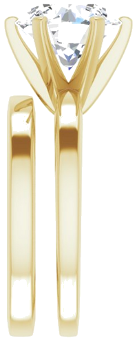 Sužadėtuvių Žiedas „Solitaire“ 585 Geltonojo Aukso Round 9.4mm (9)