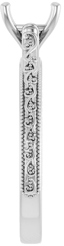 Sužadėtuvių Žiedas „Solitaire Sculptural“ 14k white gold Square 5.5mm (4)