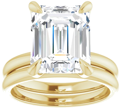 10K Yellow  11x9 mm Emerald Solitaire Engagement Ring Mounting (8)