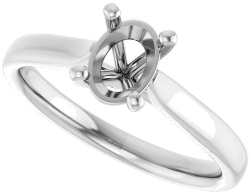 Sužadėtuvių Žiedas „Solitaire“ 585 Baltojo Aukso Oval 7mm x 5mm (5)