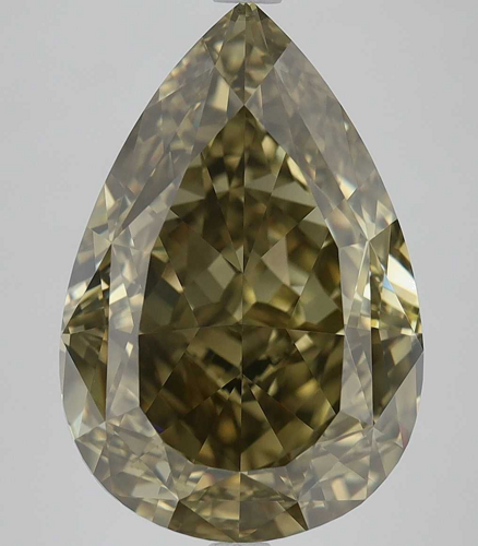 8.02 carat Fancy Dark Brown Greenish Yellow-VS2 Natūralus Pear Deimantas (1)