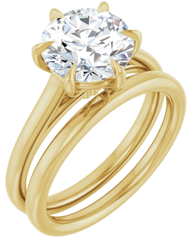 Sužadėtuvių Žiedas „Claw-Pong“ 14k yellow gold Round 8.8mm (6)